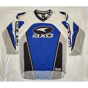 AXO Team Issue Air Motocross Jersey Men's XL Blue White Black MX Racing Y2K
